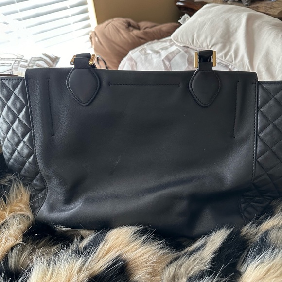 MICHAEL KORS COLLECTION MIRANDA TOTE QUILTED - BLACK - PREOWNED - MSRP $1295 - Picture 5 of 6